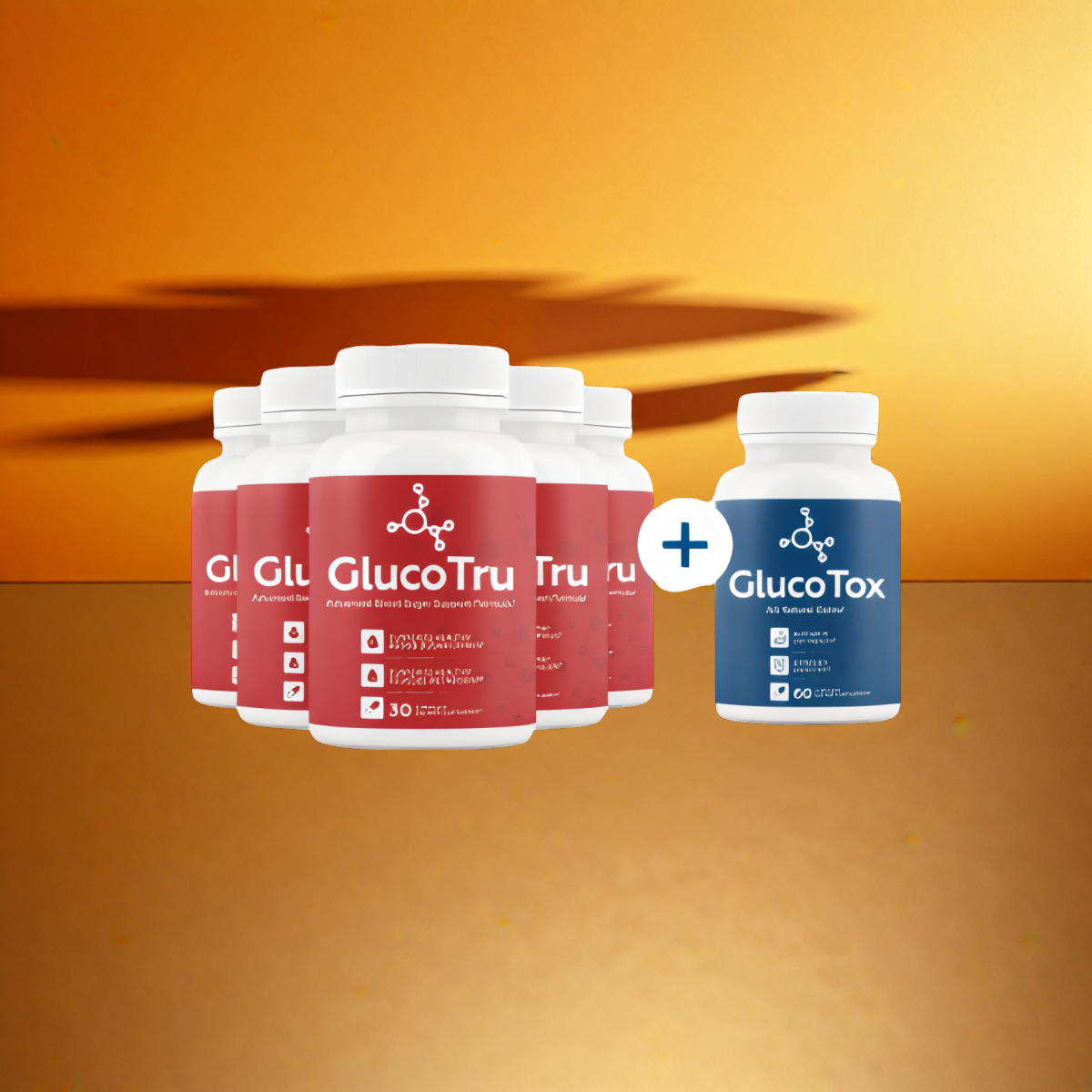 GlucoTru - 5 bottles + 1  Bonus +  Shipping